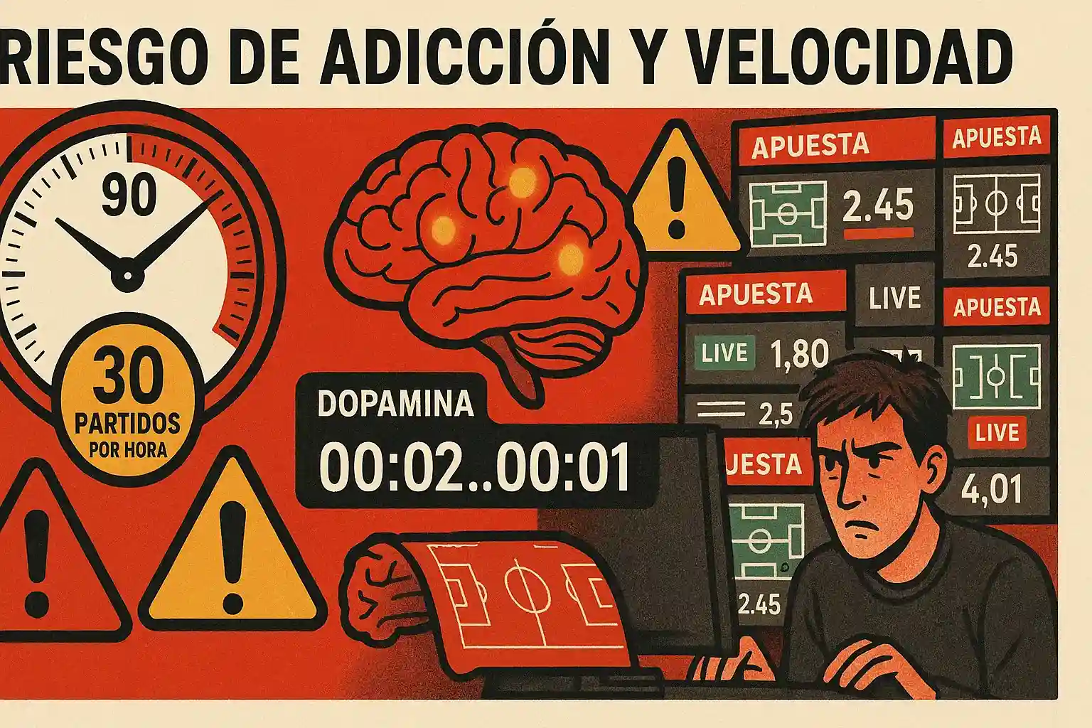 Peligro de adicción en fútbol virtual - Velocidad de partidos, dopamina y apuestas compulsivas
