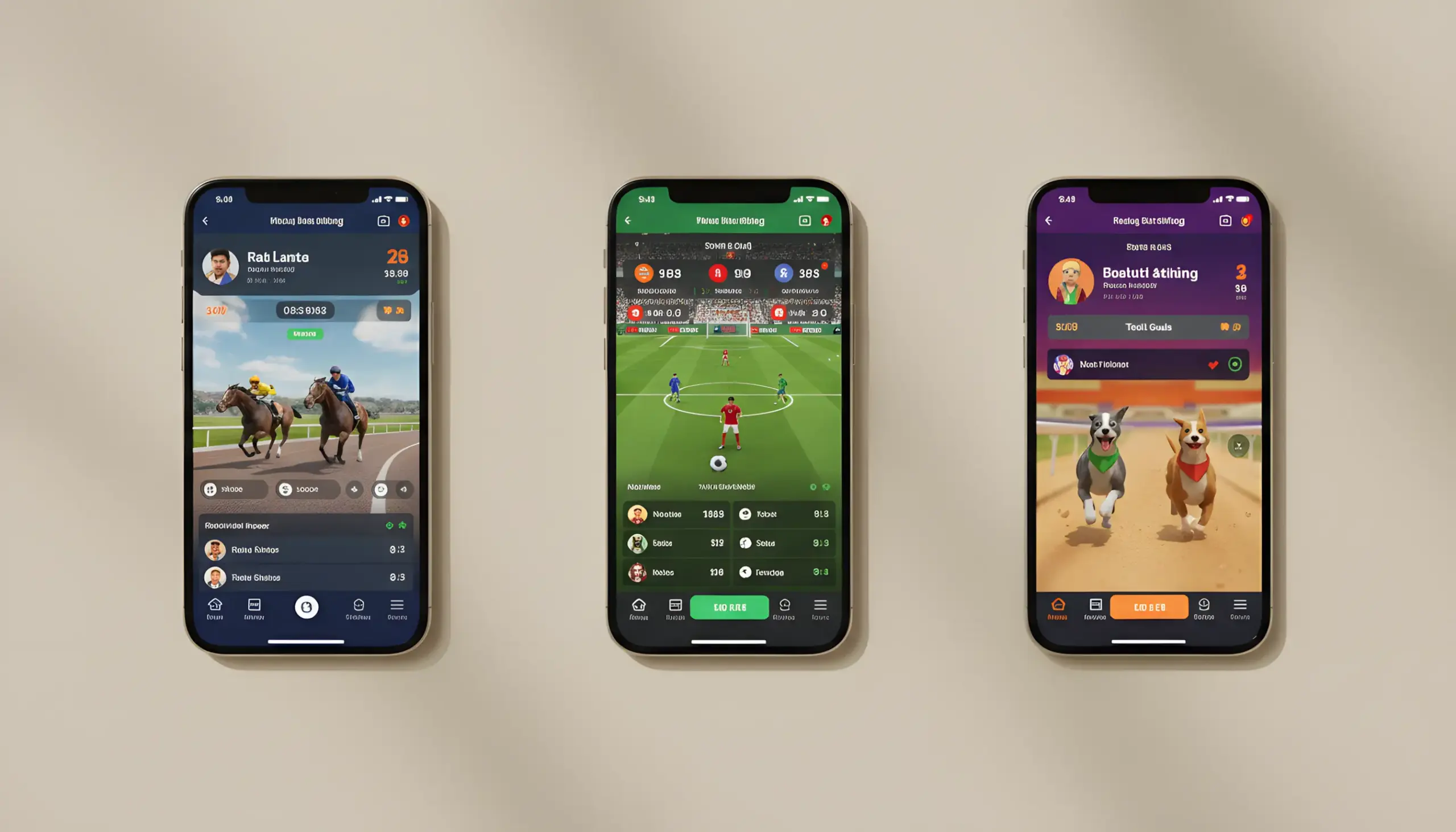 Varios smartphones mostrando diferentes aplicaciones de apuestas