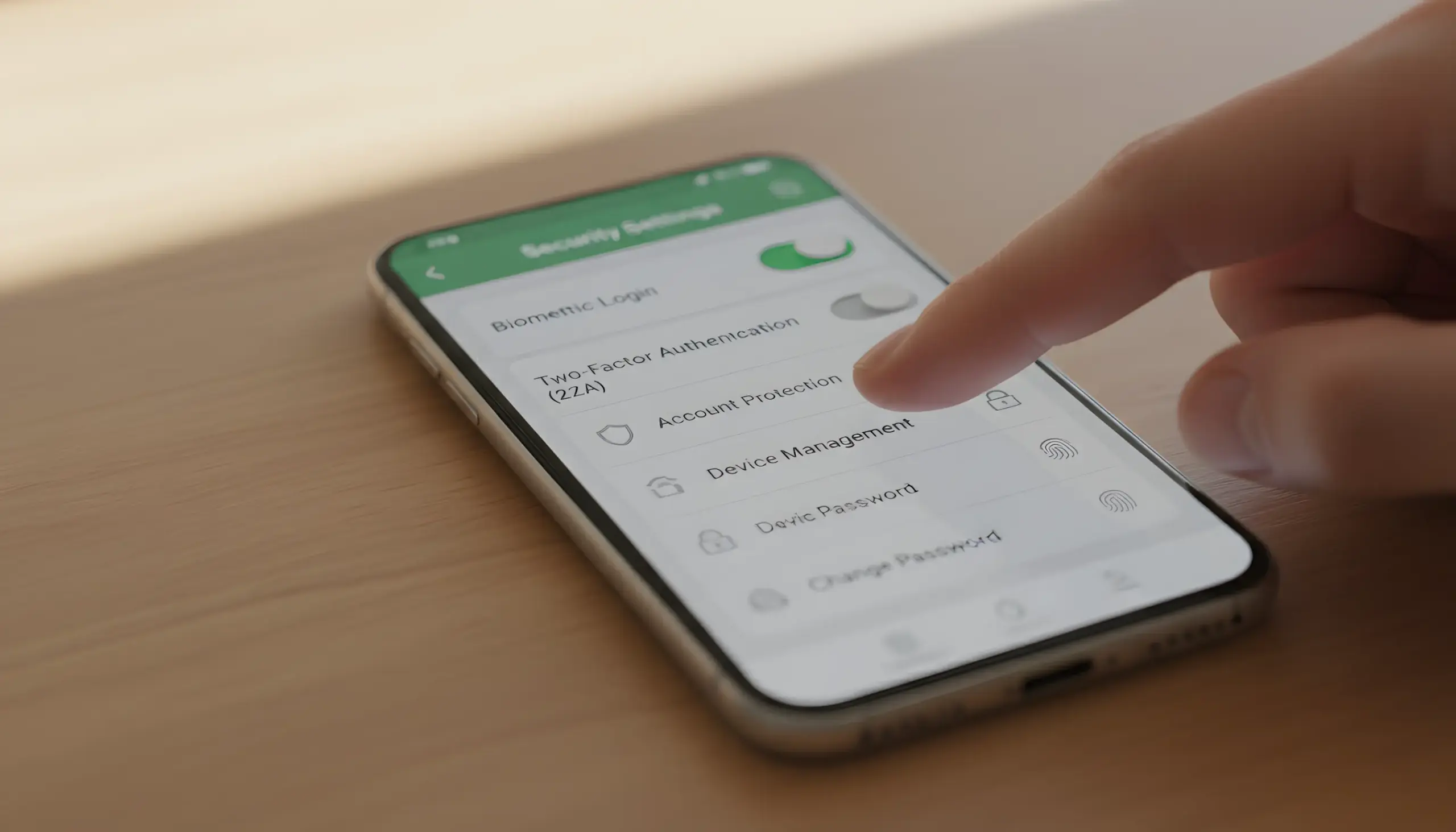 Smartphone mostrando opciones de seguridad en una app de apuestas