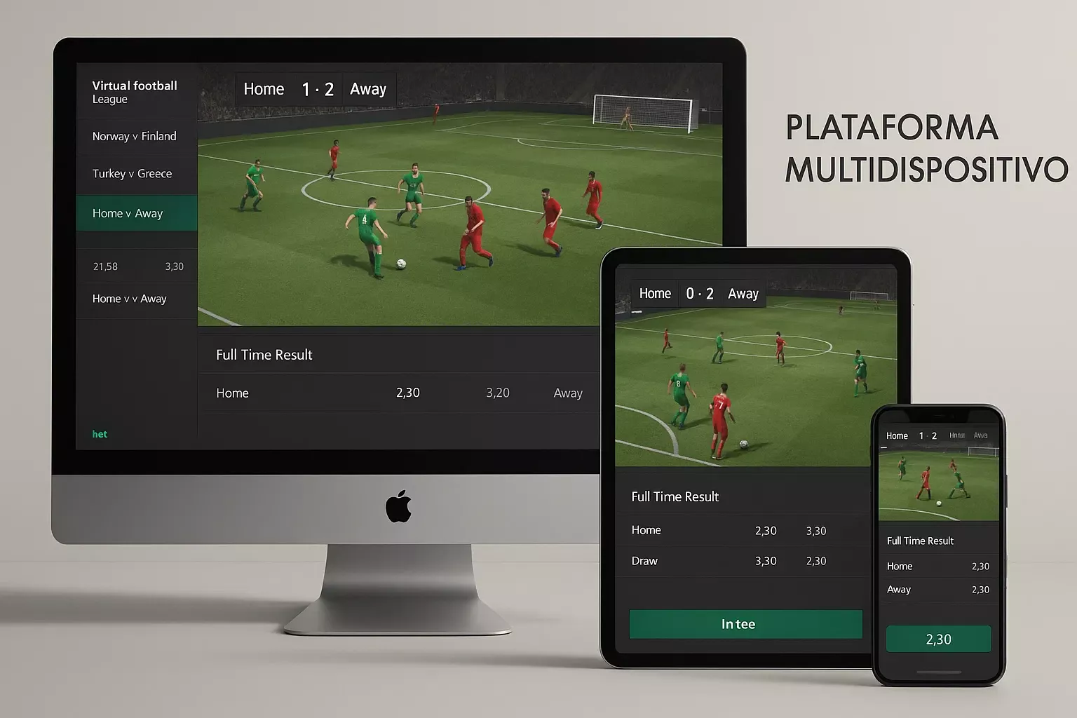 Bet365 deportes virtuales - Plataforma en ordenador, tablet y móvil con fútbol virtual y carreras