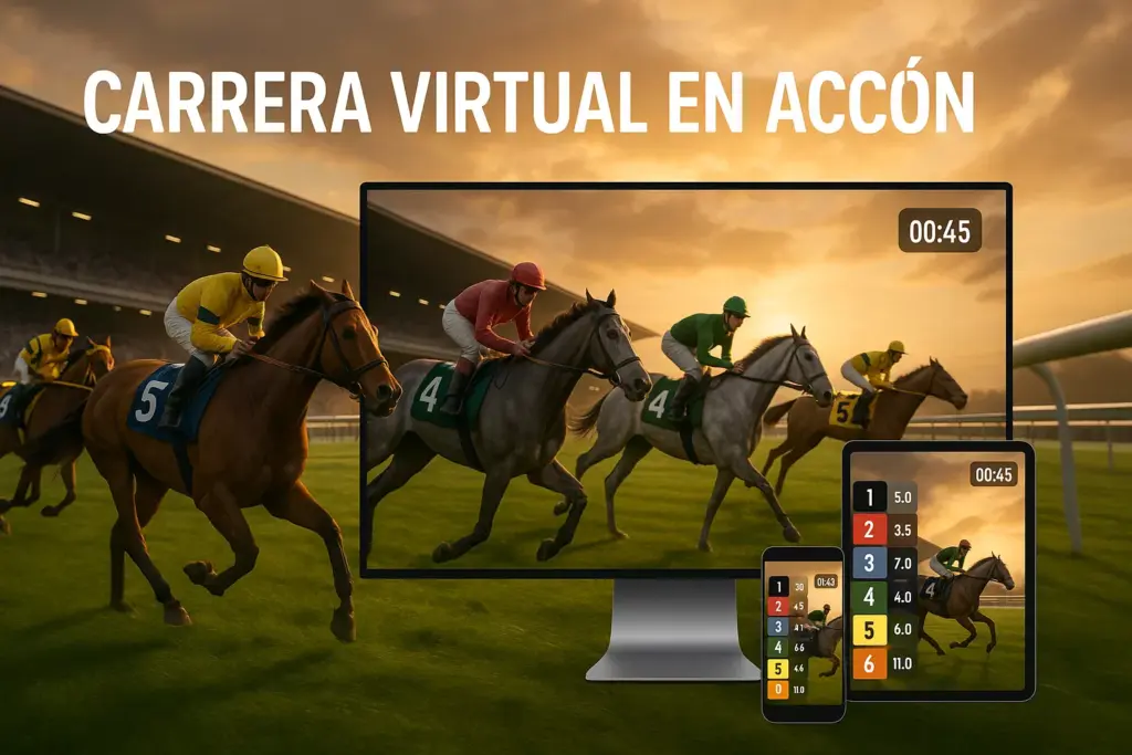 Carreras de caballos virtuales - Hipódromo digital 3D con apuestas en tiempo real