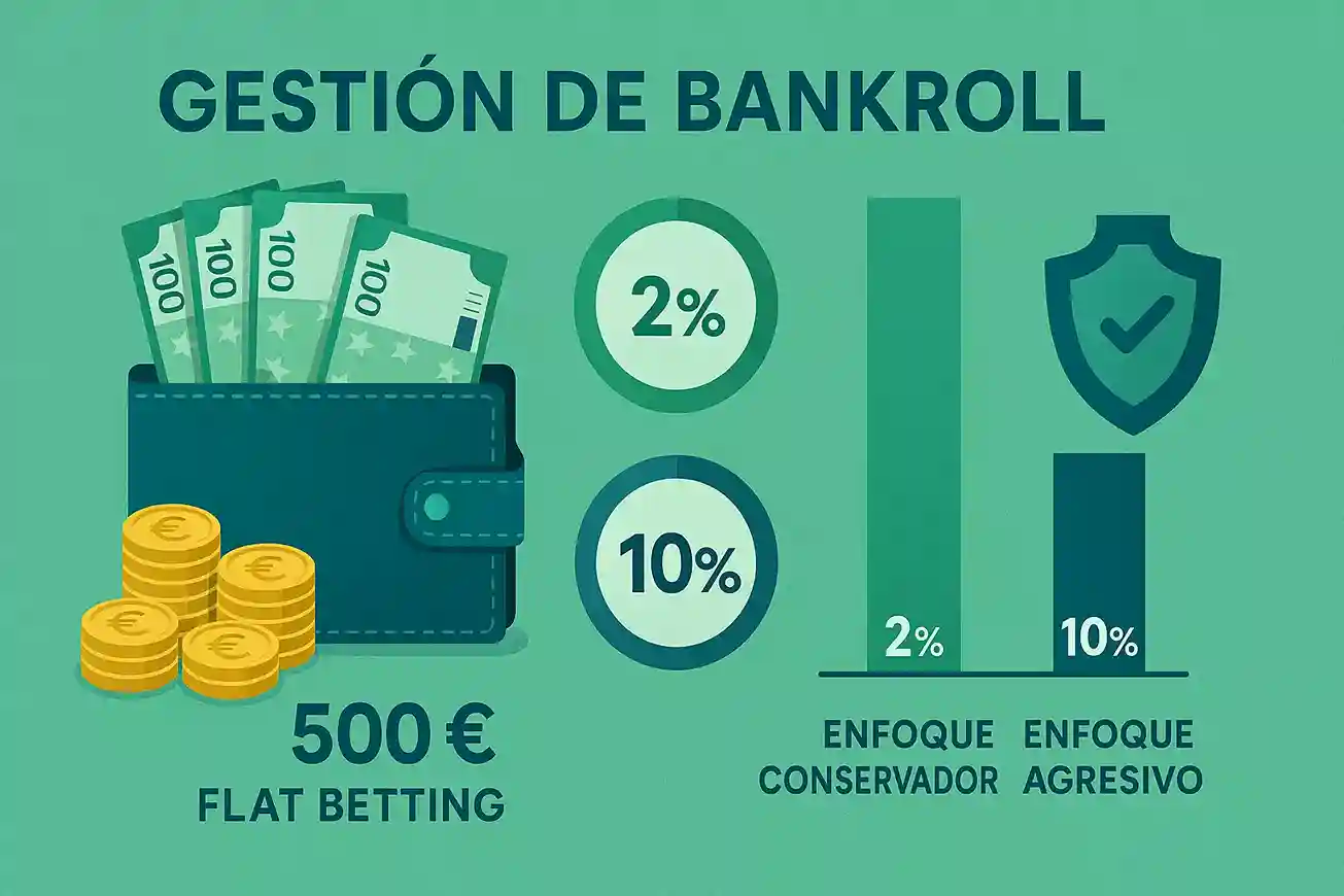 Gestión de bankroll - Flat betting, división en unidades y estrategia conservadora de apuestas
