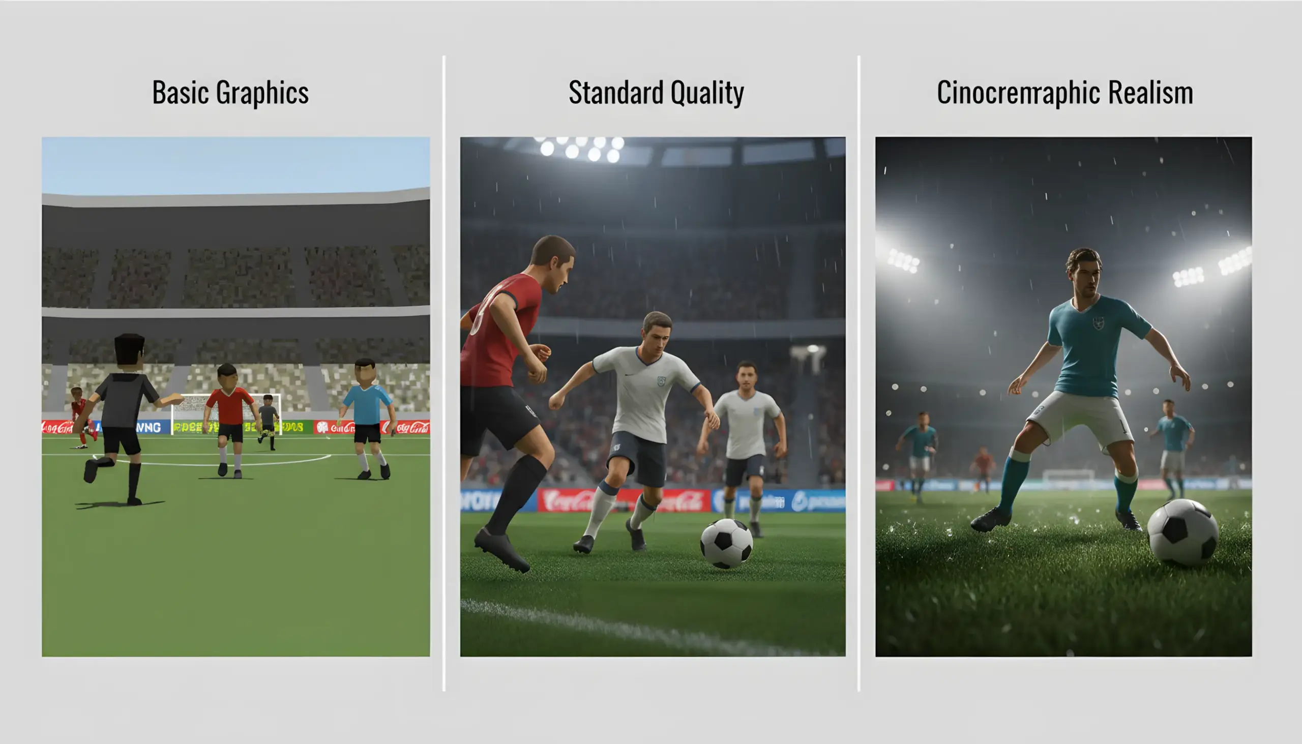 Comparación visual de diferentes estilos gráficos de proveedores virtuales