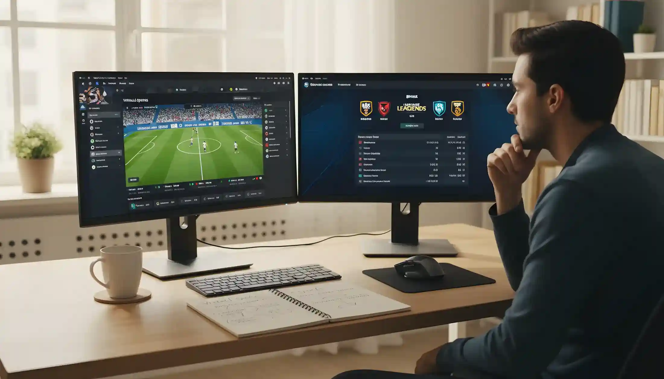Apostador eligiendo entre diferentes tipos de apuestas online